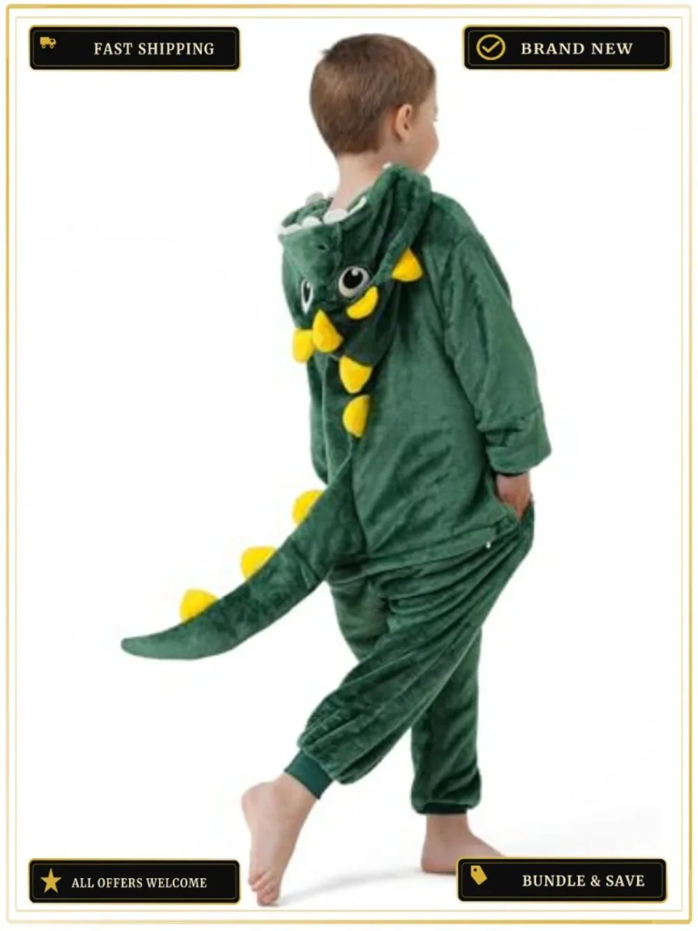 Kids Dinosaur Onesie Halloween Costume Plush Pajama